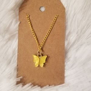 Yellow Butterfly Necklace